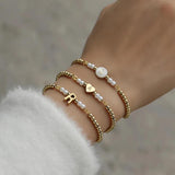 Initials Heart Bracelet for Women - Adjustable Charm Bracelet