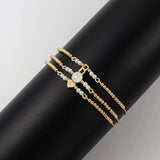 Initials Heart Bracelet for Women - Adjustable Charm Bracelet