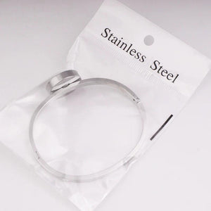 Stainless Steel 18mm Snap Button Charm Bracelet & Bangles