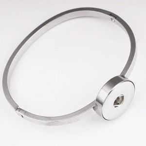 Stainless Steel 18mm Snap Button Charm Bracelet & Bangles