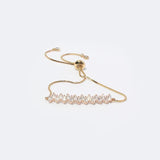 Gold-Plated CZ Round Helm Rudder Charm Bracelet