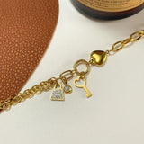 Women Statement Bracelet Bangle with Key Charm Jewelry