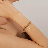 Women Statement Bracelet Bangle with Key Charm Jewelry