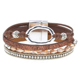Crystal Charm Leather Bracelets for Women