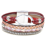 Crystal Charm Leather Bracelets for Women