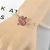 Cactus Charm Woven Bracelet Set for Women Girl Summer Jewelry