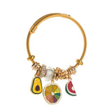Adjustable Open Fruit Pendant Bracelet DIY Sweet Charm Bangle