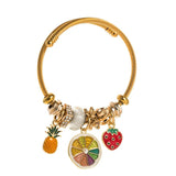 Adjustable Open Fruit Pendant Bracelet DIY Sweet Charm Bangle