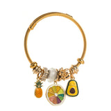 Adjustable Open Fruit Pendant Bracelet DIY Sweet Charm Bangle
