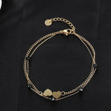 Punk Double Chain Bracelets for Women Boho Turquoise Charm Bangles