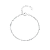 Sparkling Clavicle Chain Charm Bracelet with Pearls