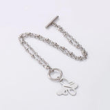 Women's Stainless Steel Butterfly Bracelet Lock Charm Cuff