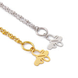 Women's Stainless Steel Butterfly Bracelet Lock Charm Cuff