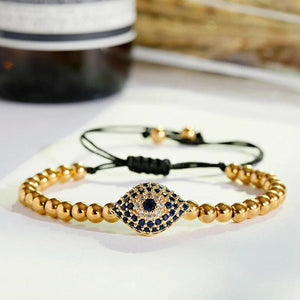 Zircon Evil Eye Chains Bracelets Copper Beads Bangles Homme Gift
