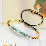 Zircon Evil Eye Chains Bracelets Copper Beads Bangles Homme Gift