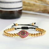 Zircon Evil Eye Chains Bracelets Copper Beads Bangles Homme Gift