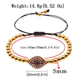 Zircon Evil Eye Chains Bracelets Copper Beads Bangles Homme Gift