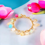 Butterfly Charm Bracelet for Women Jewelry Girl Gift Cross Pearl Pendant Chains