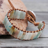 Natural Stone Leather Wrap Bracelet Charm Jewelry