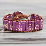 Natural Stone Leather Wrap Bracelet Charm Jewelry