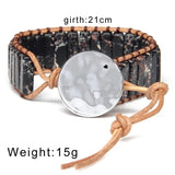 Natural Stone Leather Wrap Bracelet Charm Jewelry