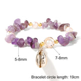 Shell Conch Pendant Bracelet Women Chip Stone Pearl Crystal Quartz Charm