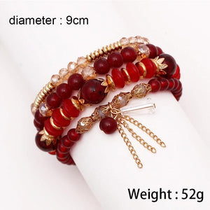 Crystal Stone Beads Tassel Bracelet for Women and Man