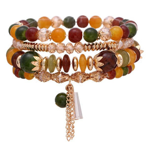 Crystal Stone Beads Tassel Bracelet for Women and Man
