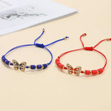12pcs Polymer Clay Butterfly Charms Bracelets Adjustable Rope Chain Bracelet