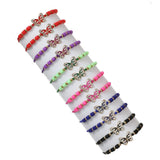 12pcs Polymer Clay Butterfly Charms Bracelets Adjustable Rope Chain Bracelet