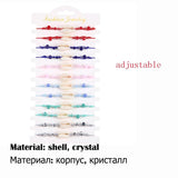 12pcs Shell Crystal Beads Braided Bracelets Women Girl Charms Kid Bracelet