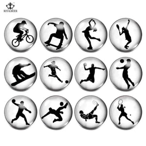 12pcs Mix Musical Note Glass Clip Charms 18mm Snap Button DIY Snaps Bracelet