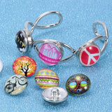 12pcs Vintage Bicycle Pattern 18mm Glass Snap Button DIY Charms Bracelet