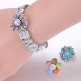 12pcs Tree Frog Pattern Glass Charm 18mm Snap Button Jewelry KZ0476