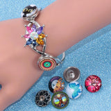 12pcs Tree Frog Pattern Glass Charm 18mm Snap Button Jewelry KZ0476