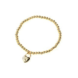 Copper Plated Beads Chain Love Heart Charm Bracelet for Women Kids