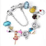 Ice Cream & Sweet Cone Beads Bracelet with Candy Pendant Charm