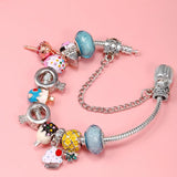 Ice Cream & Sweet Cone Beads Bracelet with Candy Pendant Charm
