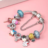 Ice Cream & Sweet Cone Beads Bracelet with Candy Pendant Charm