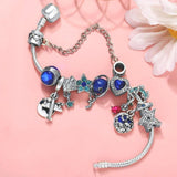 Starry Sky Moon Fox Charms Beads With Aircraft Pendants European Style Bracelet