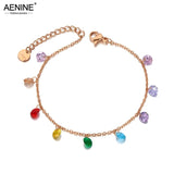 Colorful CZ Crystal Charm Bracelet AB20114