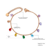 Colorful CZ Crystal Charm Bracelet AB20114