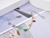Colorful CZ Crystal Charm Bracelet AB20114