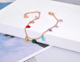 Colorful CZ Crystal Charm Bracelet AB20114