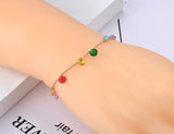 Colorful CZ Crystal Charm Bracelet AB20114