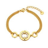 Stainless Steel Roman Numeric Circle Chain Bracelet Bangle Charm