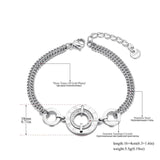 Stainless Steel Roman Numeric Circle Chain Bracelet Bangle Charm