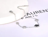 Green Shell Flower Charm Bracelet Stainless Steel Chain Jewelry AB19056