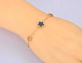 Green Shell Flower Charm Bracelet Stainless Steel Chain Jewelry AB19056