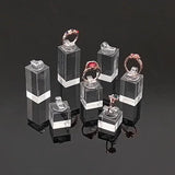 7Pcs Acrylic Ring Jewelry Display Stand Holder Props Showcase Organizer